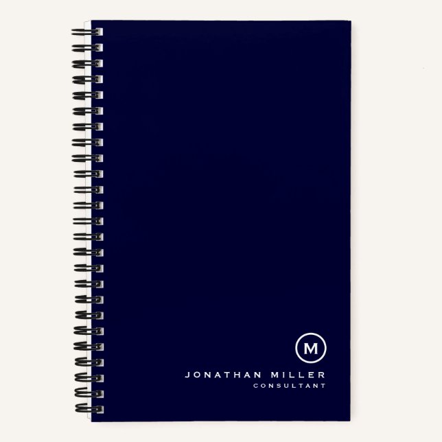 Carnet Nom du monogramme minimal moderne (Recto)