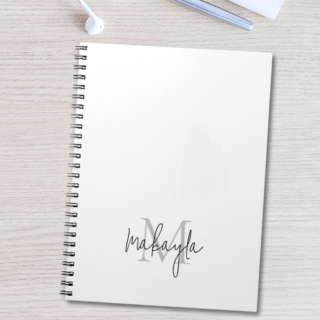 Carnet Nom du monogramme moderne personnalisé (Créateur téléchargé)