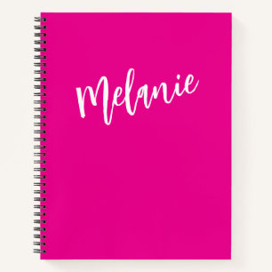 Carnet Nom du monogramme personnalisé rose noir moderne