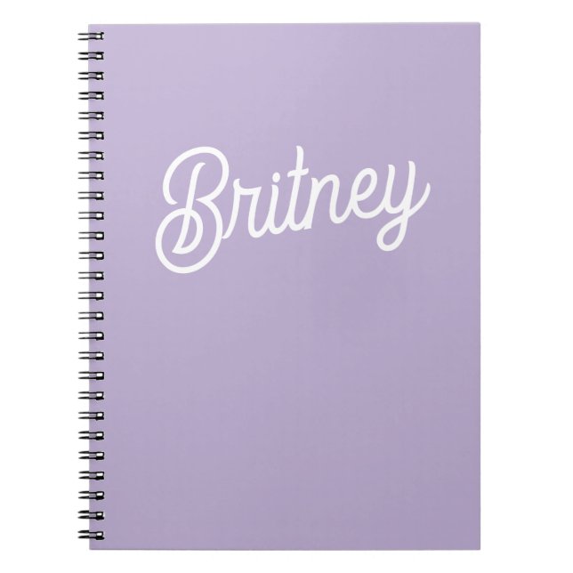 Carnet Nom du monogramme violet de lavande chic personnal (Devant)