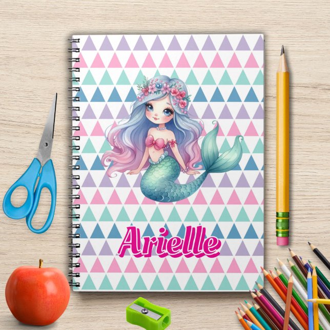 Carnet Nom du motif de sirène personnalisé (Créateur téléchargé)