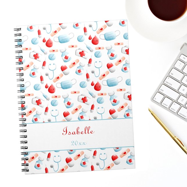 Carnet Nom du Motif Médicale Monogram Nurse (Créateur téléchargé)