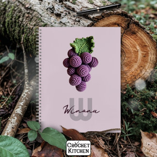 Carnet Nom du raisin à crochet minimaliste violet grand-m