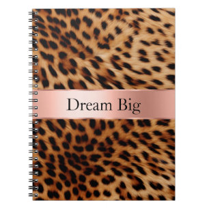 Carnet Nom du ruban rose du Rose animal léopard