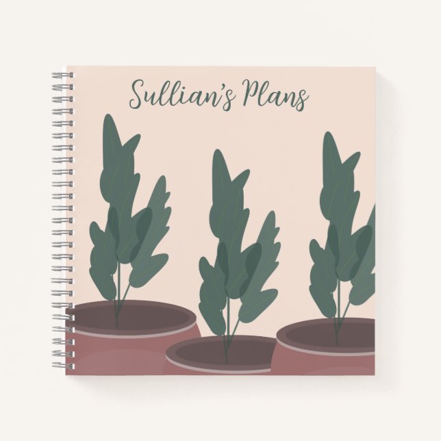 Carnet Nom du script pour plantes en pot (Devant)