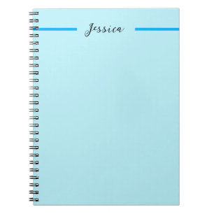 Carnet Nom élégant moderne bleu simple et professionnel