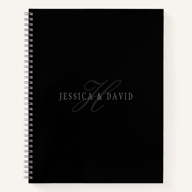 Carnet Nom et nom de famille des couples Monogramme (Devant)