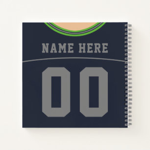 Carnet Nom et numéro personnalisables Football Jersey