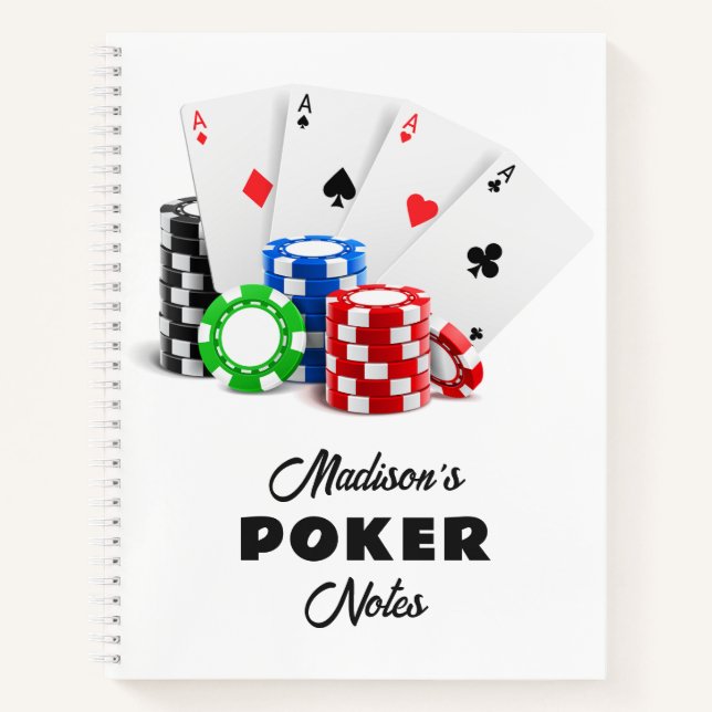 Carnet Nom et texte personnalisés Poker / Casino (Devant)