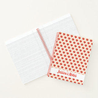 Carnet Nom floral de corail contemporain