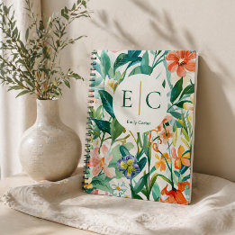 Carnet Nom Floral Personnalisé