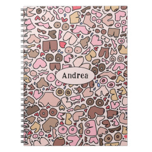 Carnet Nom humour neutre motif mammaire