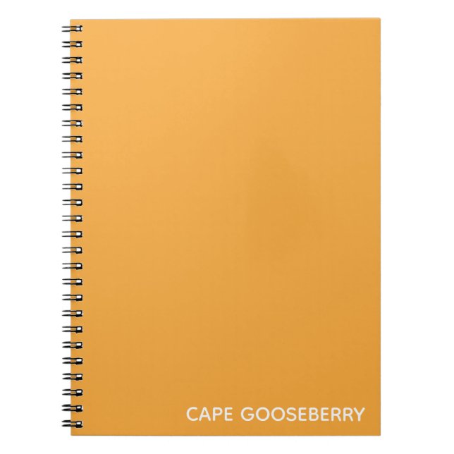 Carnet Nom jaune de la couleur du Cap Gooseberry (Devant)