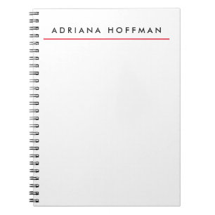 Carnet Nom minimaliste professionnel noir blanc clair
