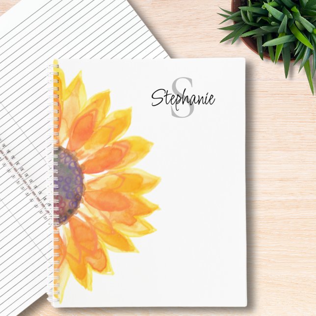 Carnet Nom Monogram Sunflower (Créateur téléchargé)