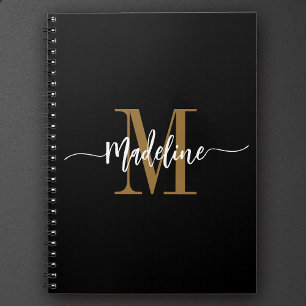 Carnet Nom Monogramme personnalisé Cadeau de script moder