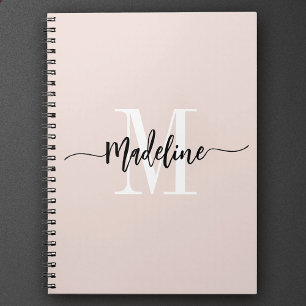 Carnet Nom Monogramme personnalisé Cadeau de script moder