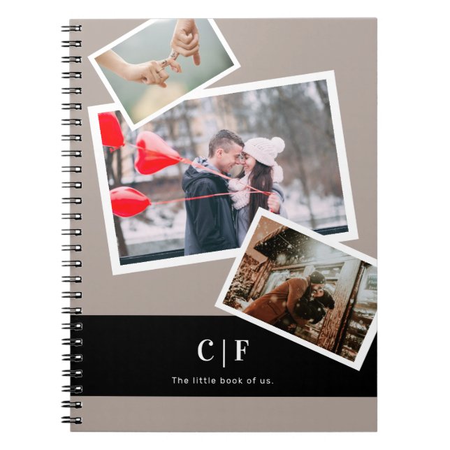 Carnet Nom monogramme photo moderne et tendance personnal (Devant)