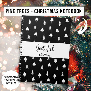 Carnet Nom motif noir scandinave Joyeux Noël