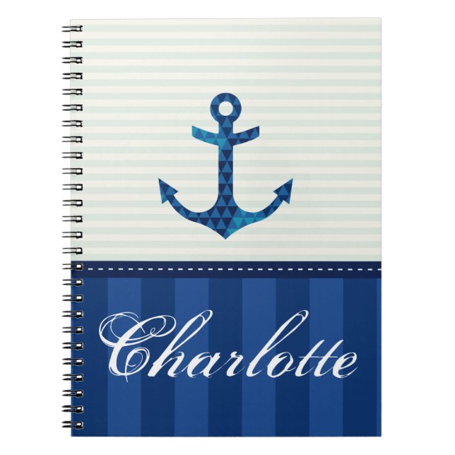 Carnet Nom nautique de coutume d'Ancre de motif de (Devant)