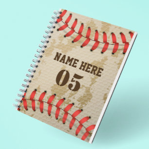 Carnet Nom Numéro Rétro Baseball Vintage Personnalisé