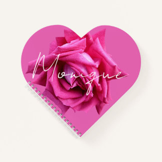 Carnet Nom personnalisable Monique fleur rose rose jolie 