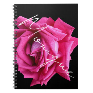 Carnet Nom personnalisable Monique rose floral rose chou