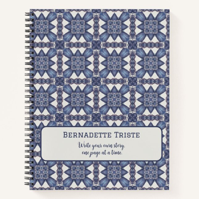 Carnet Nom personnalisé Aquarelle Motif géométrique Abstr (Devant)