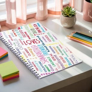 Carnet Nom Personnalisé Art Word Moderne Ajouter Vos Prop
