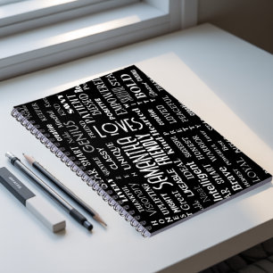 Carnet Nom Personnalisé Art Word Moderne Ajouter Vos Prop