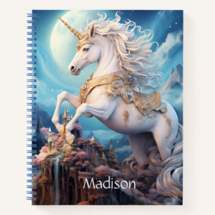Carnet Nom personnalisé belle licorne