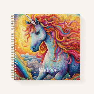 Carnet Nom personnalisé belle licorne
