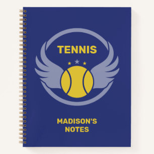 Carnet Nom personnalisé Boule de tennis avec ailes