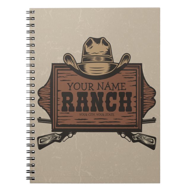 Carnet NOM PERSONNALISÉ Canons Cowboy Connexion Western R (Devant)