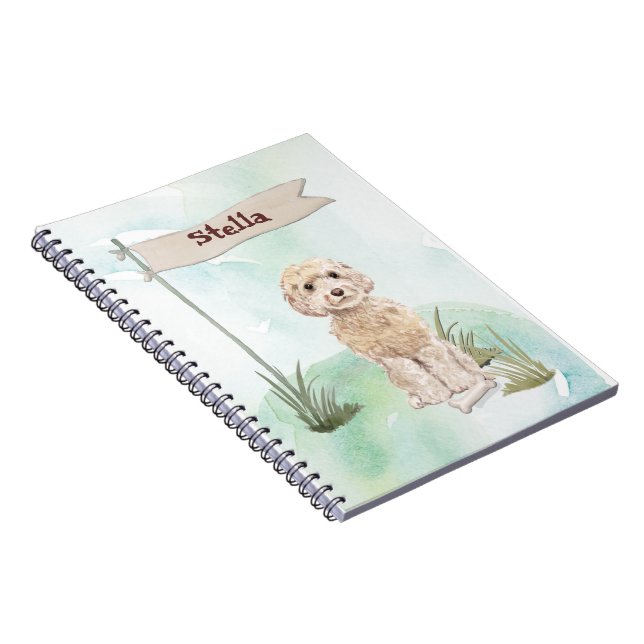 Carnet Nom personnalisé Champagne Cockapoo Chien animal d (Côté Droit)