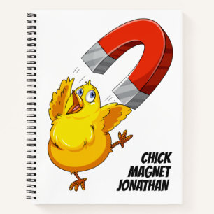 Carnet Nom personnalisé Chick Magnet