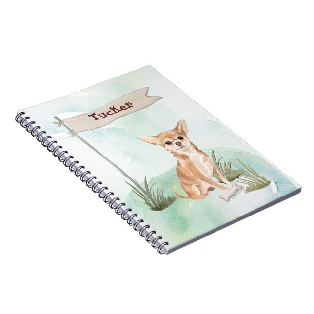 Carnet Nom personnalisé Chihuahua Chien animal de compagn (Côté Droit)