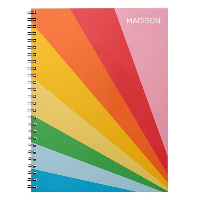Carnet Nom personnalisé Couleurs arc-en-ciel (Devant)