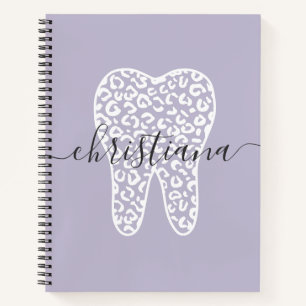 Carnet Nom personnalisé Dental Empreinte de léopard Tooth