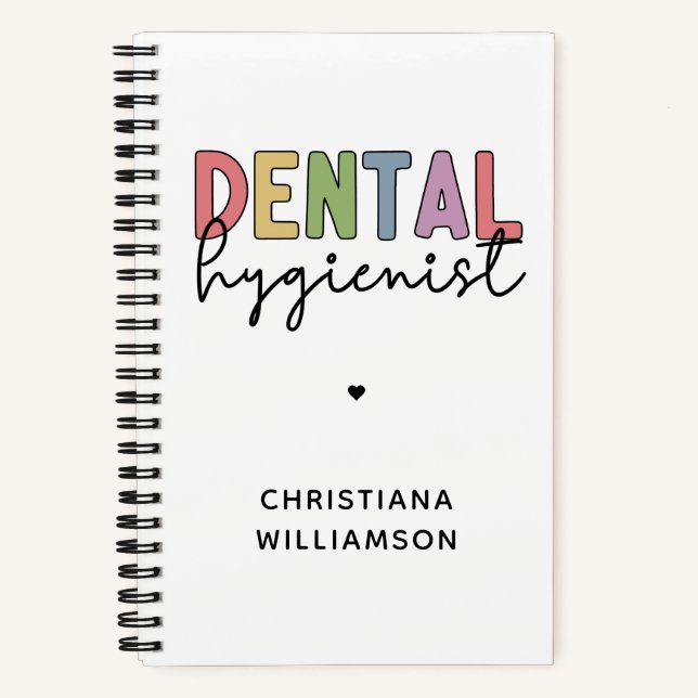 Carnet Nom personnalisé Dental Hygienist RDH Cadeaux (Recto)