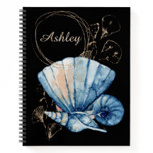 Carnet Nom personnalisé des coquillages