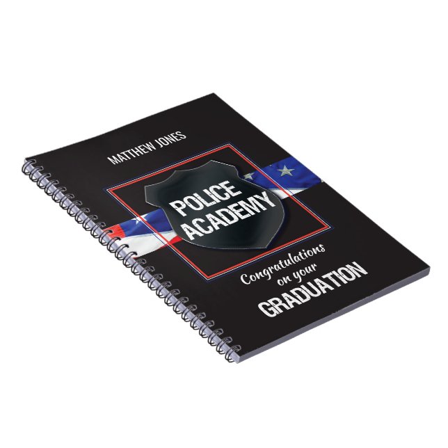 Carnet Nom personnalisé, diplôme de l'académie de police (Côté Droit)