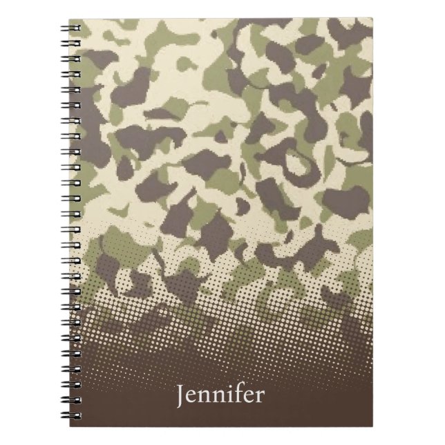 Carnet Nom personnalisé du Motif Camo (Devant)