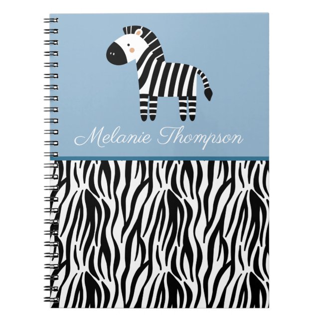Carnet Nom personnalisé du Motif d'impression Zebra (Devant)