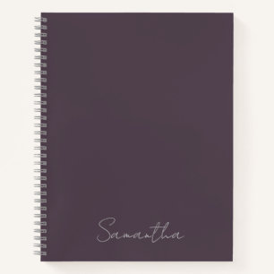 Carnet Nom personnalisé élégant Purple Taupe