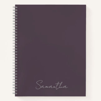Carnet Nom personnalisé élégant Purple Taupe