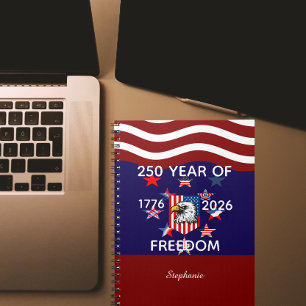 Carnet Nom personnalisé, famille et liberté Amérique 250