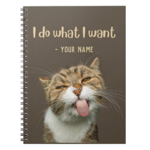 Carnet Nom personnalisé Funny Lovely Amoureux des chats