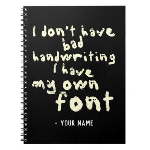 Carnet Nom personnalisé Funny Police Typographie moderne