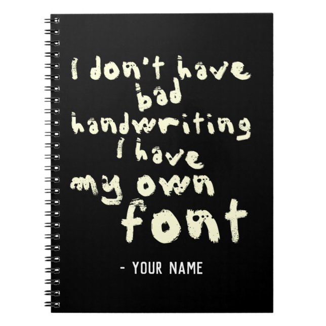 Carnet Nom personnalisé Funny Police Typographie moderne (Devant)